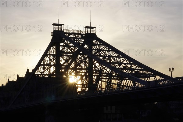 Blue Wonder Bridge, Dresden, Saxony, Germany, Europe