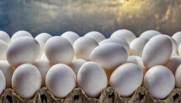 Food, fresh white hen's eggs, free range eggs, AI generated, AI generated