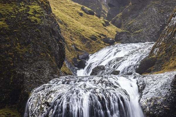 Stjornarfoss waterfall, near Kirkjubaejarklaustur, Sudurland, Iceland, Europe