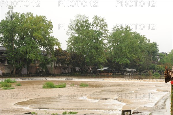 Pingle old village, river, travel, sichuan, china