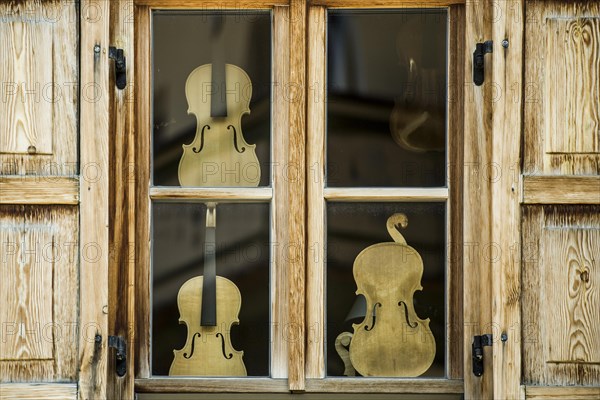 Violin making museum, Mittenwald, Werdenfelser Land, Upper Bavaria, Bavaria, Germany, Europe