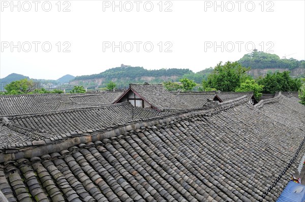 Langzhong old village view, travel, sichuan, china