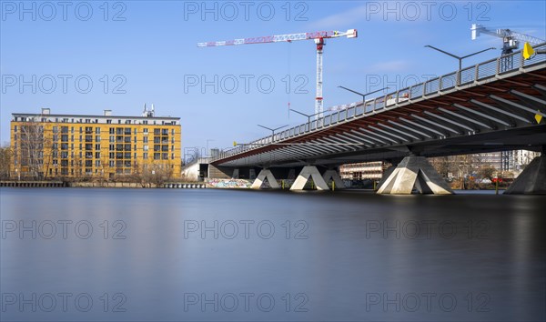 Long exposure, the Havel at the Wasserstadtbruecke Berlin-Spandau, Germany, Europe