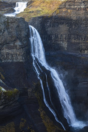 Foaming Halfoss waterfall, Sudurland, Iceland, Europe