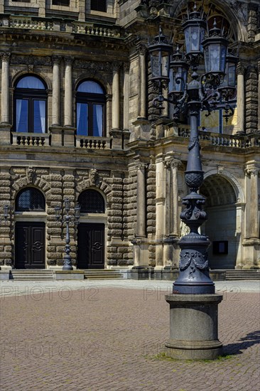 The world-famous Semper Opera House on Theatre Square in the inner old town of Dresden, Saxony, Germany, Europe