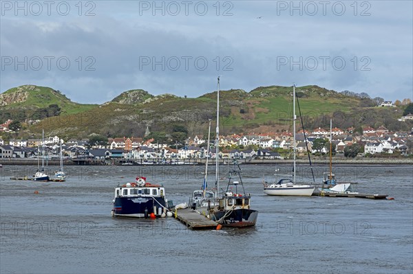 Boats, Conwy River, Deganwy, Conwy, Wales, Great Britain