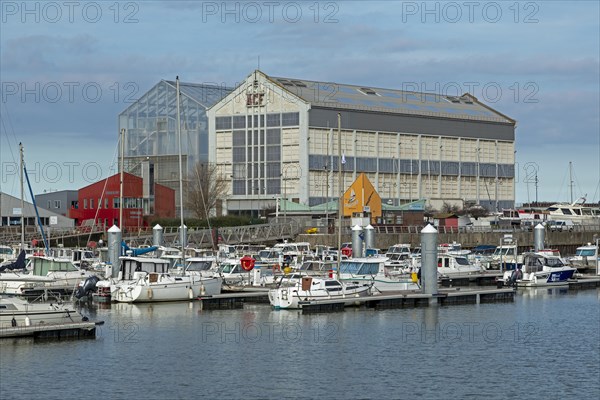 Boats, buildings, marina, Dunkirk, France, Europe