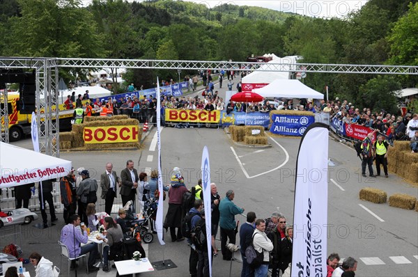 Overview of a motorsport event with spectators and advertising banners, SOLITUDE REVIVAL 2011, Stuttgart, Baden-Wuerttemberg, Germany, Europe