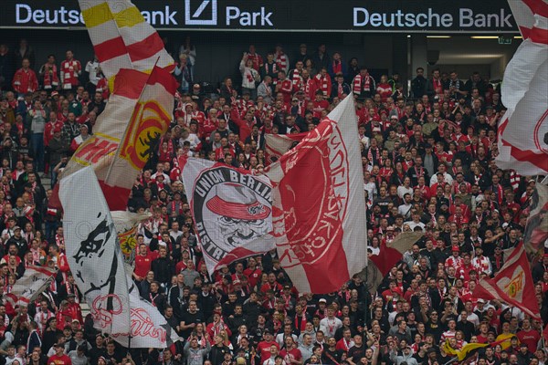 Bundesliga Eintracht Frankfurt-Union Berlin at Deutsche Bank Park in Frankfurt. Berlin's fans. Frankfurt, Hesse, Germany, Europe