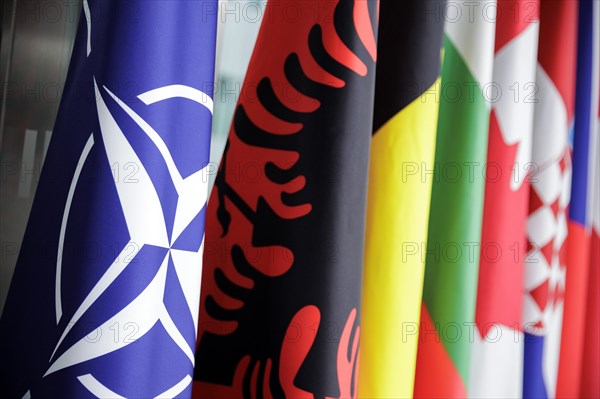 Symbolic image at the meeting of NATO foreign ministers. Brussels, 03.04.2024. Photographed on behalf of the Federal Foreign Office