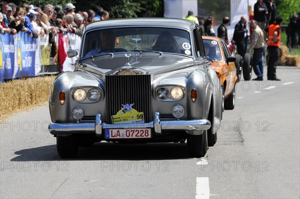 A grey Rolls-Royce drives on the road in a classic car race, SOLITUDE REVIVAL 2011, Stuttgart, Baden-Wuerttemberg, Germany, Europe