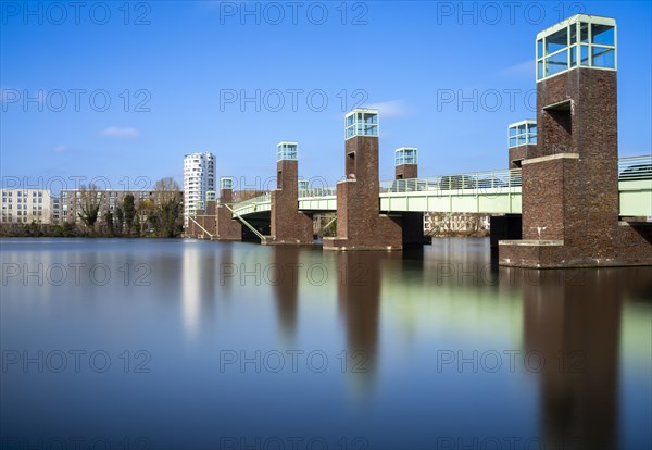 Long exposure, Wasserstadtbruecke, Berlin-Spandau, Germany, Europe