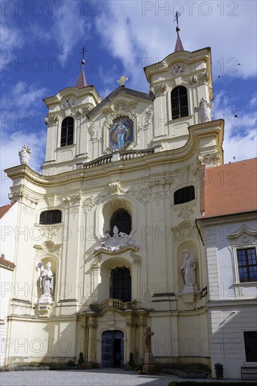 Abbey church, Benedictine monastery Rajhrad, Loucka, Rajhrad, Jihomoravsky kraj, Czech Republic, Europe