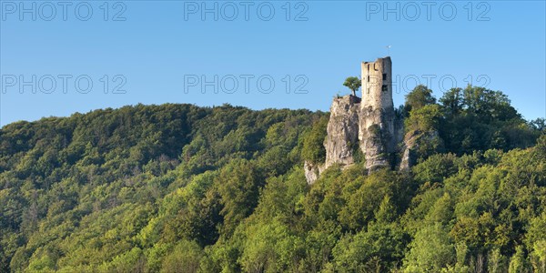 Neideck castle ruins in the Wiesenttal valley, landmark of Franconian Switzerland, Franconian Switzerland, Franconia, Bavaria, Germany, Europe