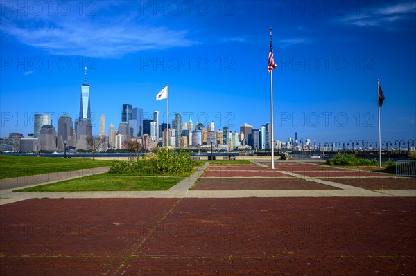 Views on New York Harbor, Manhattan and Statue of Liberty from the Liberty State Park, Jersey City, NJ, USA, USA, North America