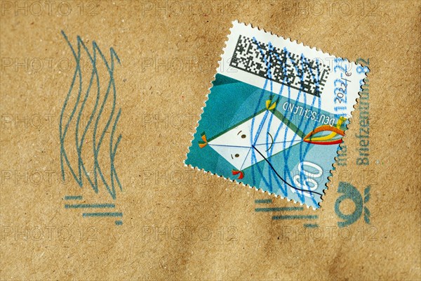 Cancelled German stamp 160 cent on an envelope, Germany, Europe