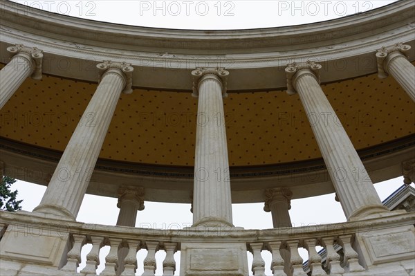 Palais Longchamp, Marseille, partial view of a rotunda with classical columns and an ornate dome, Marseille, Departement Bouches-du-Rhone, Provence-Alpes-Cote d'Azur region, France, Europe