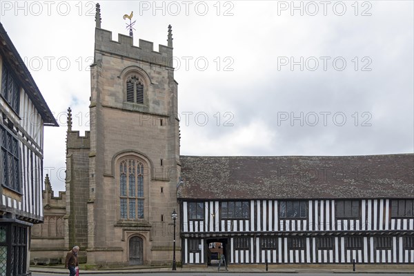 Guild Chapel and classroom of William Shakespeare and town hall, Stratford upon Avon, England, Great Britain