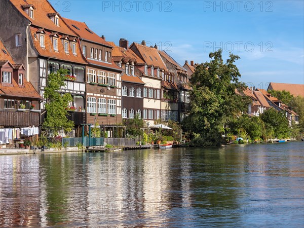 Row of houses Little Venice on the banks of the Pegnitz, Bamberg, Upper Franconia, Bavaria, Germany, Europe