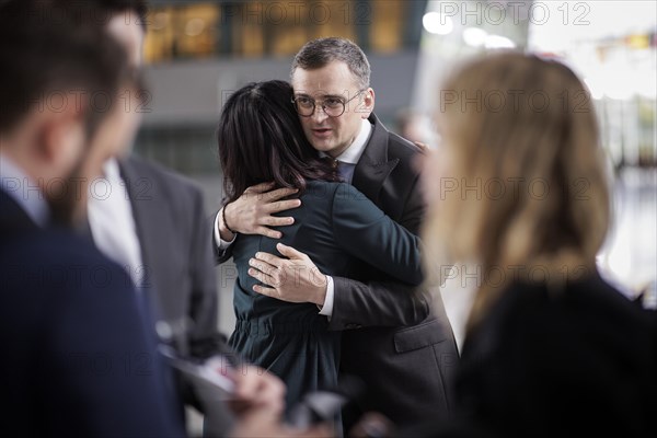 (L-R) Annalena Baerbock, Federal Foreign Minister, and Dmytro Kuleba, Foreign Minister of Ukraine, photographed on the margins of a joint meeting of the North Atlantic-Ukraine Council in the format of the Foreign Ministers of the States Parties and Ukraine. Brussels, 04.04.2024. Photographed on behalf of the Federal Foreign Office