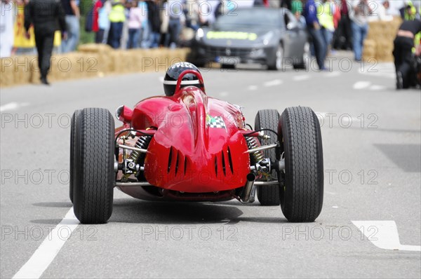 A historic racing car in front of an audience at a road race, SOLITUDE REVIVAL 2011, Stuttgart, Baden-Wuerttemberg, Germany, Europe