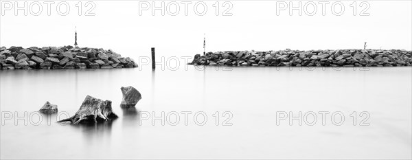 Long exposure at the Baltic Sea in Ruegen, Mecklenburg-Vorpommern, Germany, Europe