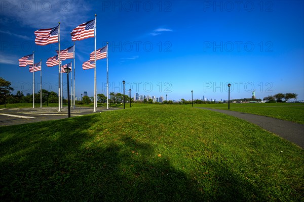 Views on New York Harbor, Manhattan and Statue of Liberty from the Liberty State Park, Jersey City, NJ, USA, USA, North America