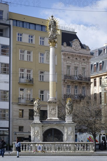 Plague Column (Morovy Sloup), Freedom Square (Namesti Svobody), Brno, Jihomoravsky kraj, Czech Republic, Europe