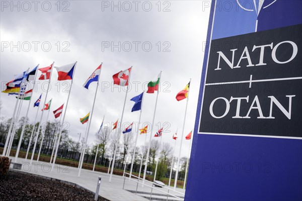 Symbolic image at the meeting of NATO foreign ministers. Brussels, 03.04.2024. Photographed on behalf of the Federal Foreign Office