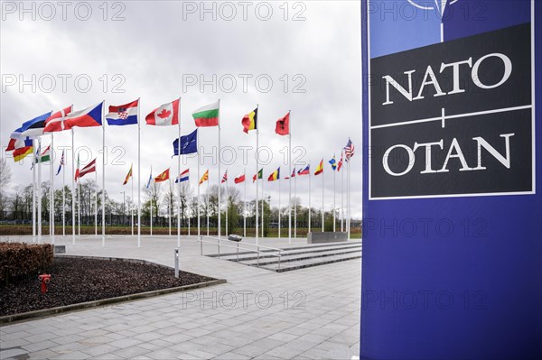 Symbolic image at the meeting of NATO foreign ministers. Brussels, 03.04.2024. Photographed on behalf of the Federal Foreign Office