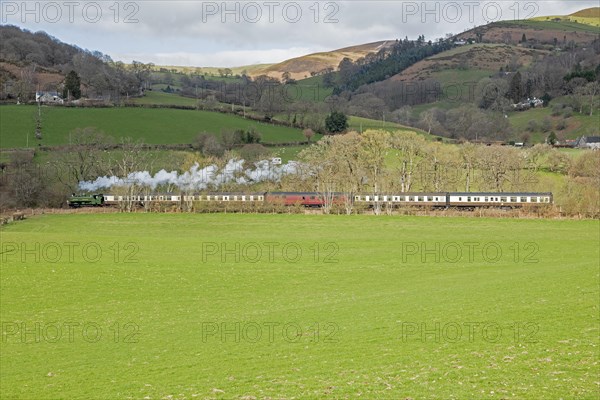 Steam train LLangollen Railway near Glyndyfrdwy, Wales, Great Britain