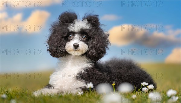 AI generated, animals, mammals, dog, domestic dogs (Canis lupus familiaris), black and white