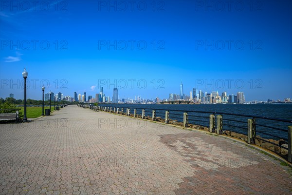 Views on New York Harbor, Manhattan and Statue of Liberty from the Liberty State Park, Jersey City, NJ, USA, USA, North America