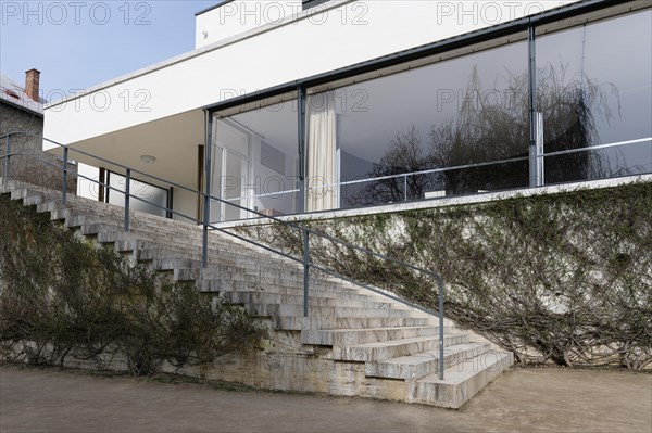 Staircase, terrace, Villa Tugendhat (architect Ludwig Mies van der Rohe, UNESCO World Heritage List), Brno, Jihomoravsky kraj, Czech Republic, Europe