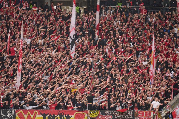 Bundesliga Eintracht Frankfurt-Union Berlin at Deutsche Bank Park in Frankfurt. Berlin's fans. Frankfurt, Hesse, Germany, Europe