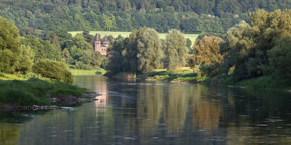 Bursfelde Monastery on the River Weser, Weser Valley, Weserbergland, Hesse, Germany, Europe