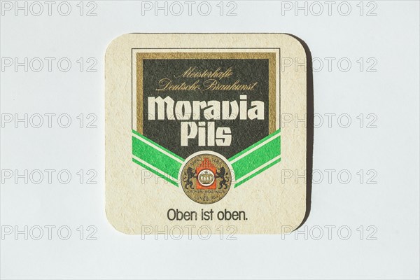 Old beer mat from the Moravia Brewery, Germany, Europe