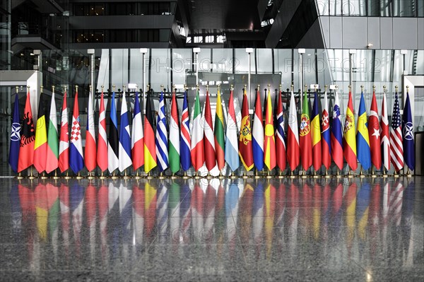 Symbolic image at the meeting of NATO foreign ministers. Brussels, 03.04.2024. Photographed on behalf of the Federal Foreign Office