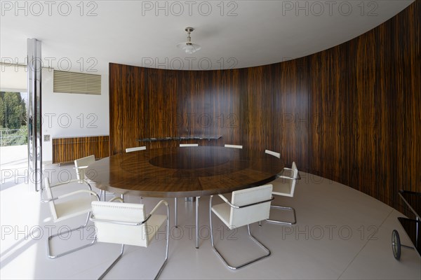 Interior view, dining area, living room, Villa Tugendhat (architect Ludwig Mies van der Rohe, UNESCO World Heritage List), Brno, Jihomoravsky kraj, Czech Republic, Europe