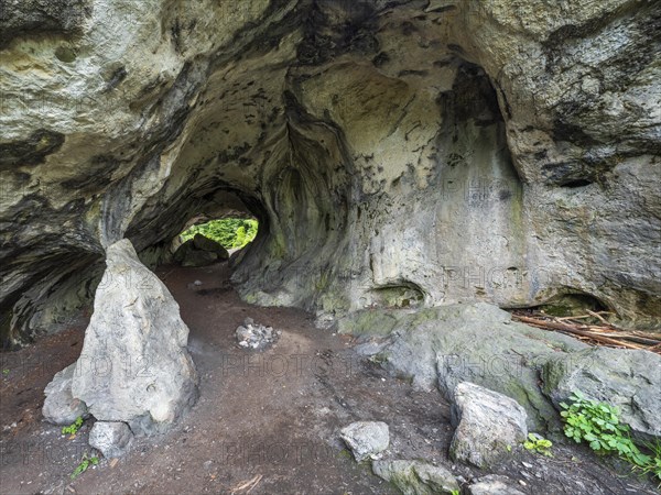 Geotope Quackenschloss, rock gate, passage cave, Goessweinstein, Franconian Switzerland, Upper Franconia, Franconia, Bavaria, Germany, Europe