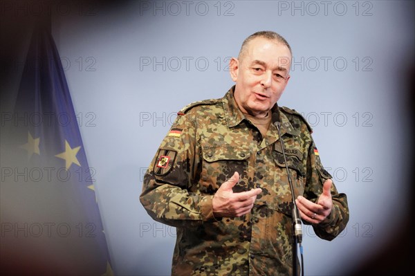 General Carsten Breuer, Inspector General of the Bundeswehr, at a press conference on the structural reform of the Bundeswehr in Berlin, 4 April 2024