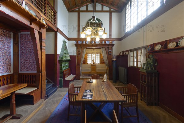 Fisheye, interior view, hall, Villa Jurkovic, Brno, Jihomoravsky kraj, Czech Republic, Europe