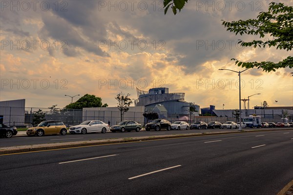 Sun sets on a warm summer day in Coney Island, Brooklyn, NY, USA, USA, North America