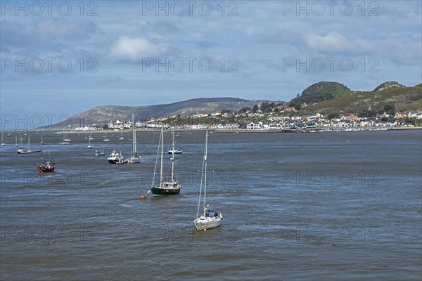 Boats, Conwy River, Deganwy, Conwy, Wales, Great Britain