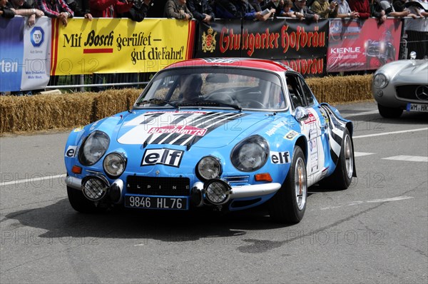 Alpine-Renault A110 1800, year of construction 1973, A blue Renault Alpine vintage car with red stripes and the number 8 in the race, SOLITUDE REVIVAL 2011, Stuttgart, Baden-Wuerttemberg, Germany, Europe