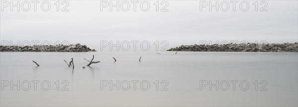 Long exposure at the Baltic Sea in Ruegen, Mecklenburg-Vorpommern, Germany, Europe