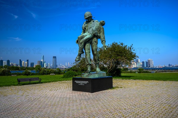 Views on New York Harbor, Manhattan and Statue of Liberty from the Liberty State Park, Jersey City, NJ, USA, USA, North America