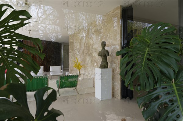 Interior view, bust, living room, Villa Tugendhat (architect Ludwig Mies van der Rohe, UNESCO World Heritage List), Brno, Jihomoravsky kraj, Czech Republic, Europe