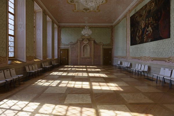 Interior view, Great Hall of the Prelature, Benedictine Monastery Rajhrad, Loucka, Rajhrad, Jihomoravsky kraj, Czech Republic, Europe
