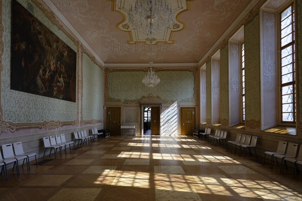 Interior view, Great Hall of the Prelature, Benedictine Monastery Rajhrad, Loucka, Rajhrad, Jihomoravsky kraj, Czech Republic, Europe